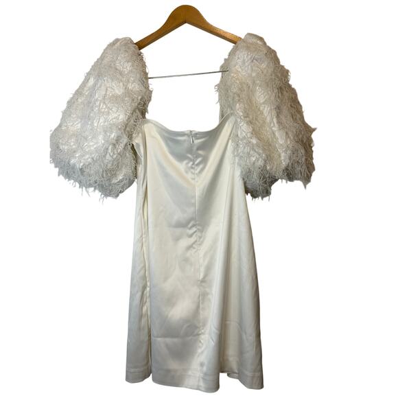 Anthropologie NWT BHLDN Nellie Ivory Square Neck Mini Dress XL Removable Sleeves - Picture 6 of 12